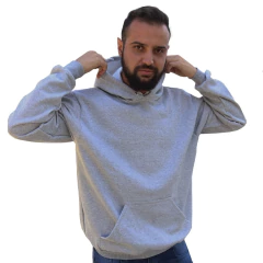 Casaco Moletom Canguru Flanelado Cinza Unissex - comprar online