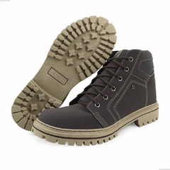 Bota Coturno La Faire Masculino Couro Nobuck Solado Costurado