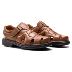 Sandália Masculina Comfort Massageadora em Couro Pelica de Carneiro 36 ao 47 - netpizante