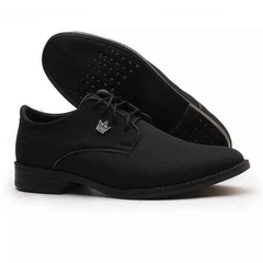 Sapato Social Oxford Masculino Em Tecido Lona Dublada Preto - netpizante