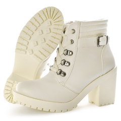 Bota Feminina Salto Grosso Off White Lançamento - loja online