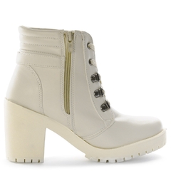 Bota Feminina Salto Grosso Off White Lançamento na internet