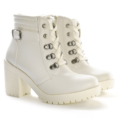 Bota Feminina Salto Grosso Off White Lançamento