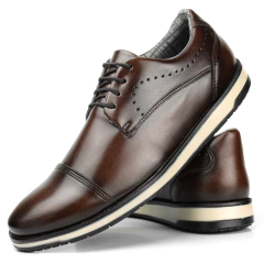 Sapato Social Masculino Oxford Couro Ecológico 37 ao 44 Capuccino - comprar online