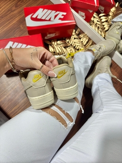 Tênis Feminino Air force Star Bege/Ouro 34 ao 39 - netpizante