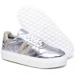 Tênis Feminino Poloblu Plataforma 34 ao 40 Metalizado Prata na internet