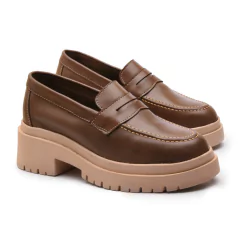 Sapato Mocassim Feminino Olho De Gata Couro Legitimo Sola Alta Via C na internet