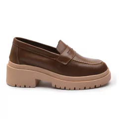 Sapato Mocassim Feminino Olho De Gata Couro Legitimo Sola Alta Via C - comprar online