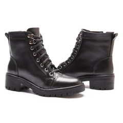 Bota Feminina Modelo Coturno Sola Treck Couro Legitimo Via C na internet