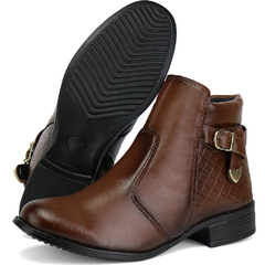 Bota Feminina Salto Baixo e Cano Curto Com Zíper 33 ao 39