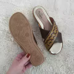 Tamanco Via Jully Anabela Baixo Couro Artesanal Conforto na internet