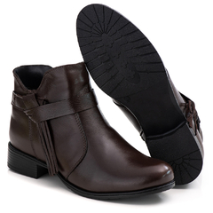 Bota Feminina Moda Inverno Cano Baixo Couro Legitimo Frete Grátis - comprar online