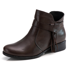Bota Feminina Moda Inverno Cano Baixo Couro Legitimo Frete Grátis - netpizante