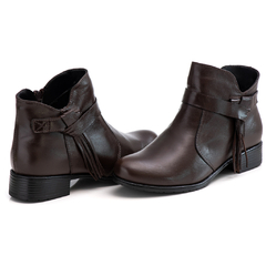Bota Feminina Moda Inverno Cano Baixo Couro Legitimo Frete Grátis - loja online