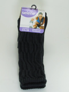 Meia Selene Aeróbica Cano Médio Feminina Preto - netpizante