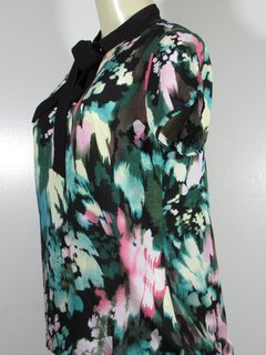 Blusa Boa Moça 1037-4 Estampada Manga Curta com gola laço - comprar online