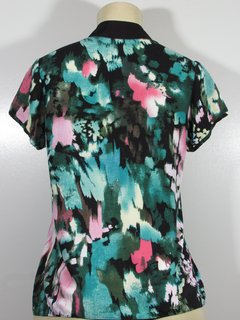 Blusa Boa Moça 1037-4 Estampada Manga Curta com gola laço na internet