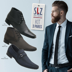 Sapato Social Masculino kit 01 Com 3 Pares San Lorenzo