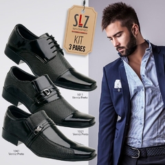 Kit 08 Sapato Social Executivo Com 3 Pares Slz Masculino-Frete Grátis