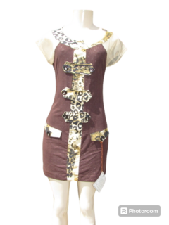 Vestido Missmel Curto Manga Tule Animal Print na internet