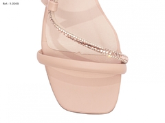 Sandália Feminina Salto Baixo Torricella Rose Strass