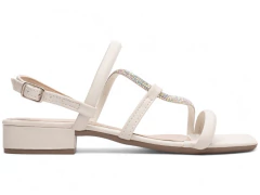 Imagem do Sandália Feminina Salto Baixo Torricella Off White