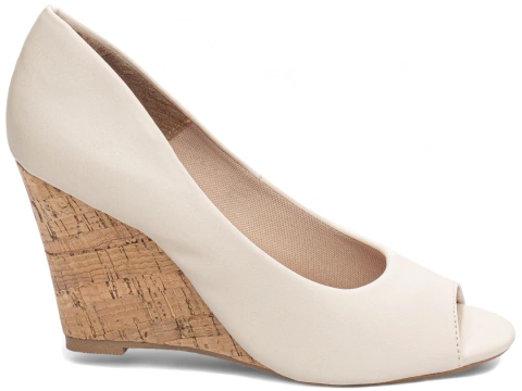 Sapato Feminino Anabela Plataforma Off White