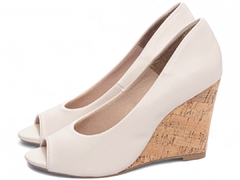 Sapato Feminino Anabela Plataforma Off White na internet