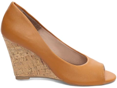 Sapato Anabela Feminino Plataforma Caramelo