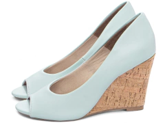 Sapato Anabela Feminino Plataforma Cortiça Azul Claro na internet