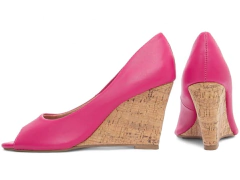 Sapato Anabela Feminino Plataforma Cortiça Pink -Frete Grátis Por Região na internet
