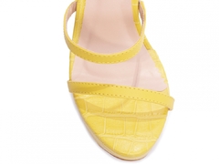 Sandália Feminina Meia Pata Da Festa Salto: Fino com 13 cm de Altura Croco Amarelo na internet