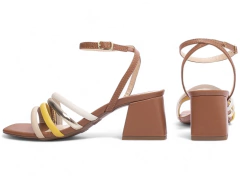 Sandália Feminina Salto Baixo Grosso Caramelo - comprar online