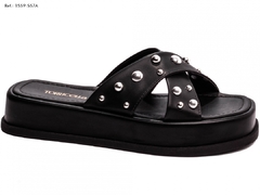 Sandália Plataforma Baixa Feminina Elegante Off White