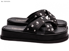 Sandália Plataforma Baixa Feminina Elegante Off White - netpizante