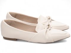 Sapatilha Mocassim Feminino Bico Fino Branco - comprar online