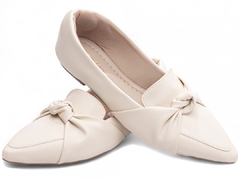 Sapatilha Mocassim Feminino Bico Fino Branco