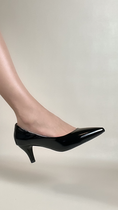 Sapato Scarpin Salto Fino Baixo Torricella Verniz Preto - loja online