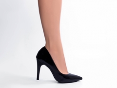 Sapato Scarpin Salto Fino Torricella preto Verniz