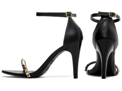 Sandália Feminina Elegante Salto Fino 9 cm de Altura - Preto na internet