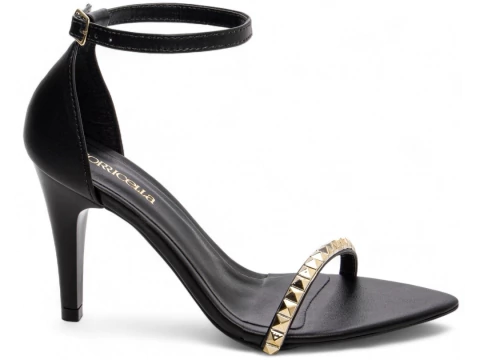 Sandália Feminina Elegante Salto Fino 9 cm de Altura - Preto - comprar online