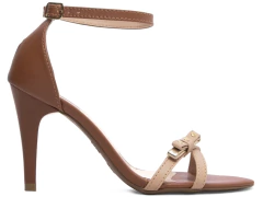 Nova Sandália Feminina Salto Fino -Caramelo - loja online