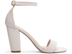 Sandália Feminina Salto Grosso Branco Noiva - loja online