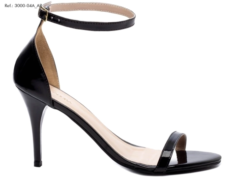 Sandália Feminina Social Arrasadora Salto Fino Verniz Preto 40 ao 44