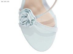 Imagem do Sandália Feminina Salto Fino Festa Azul Claro