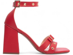 Sandália Feminina Salto Bloco Vermelho - loja online
