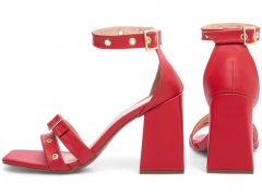 Sandália Feminina Salto Bloco Vermelho - comprar online