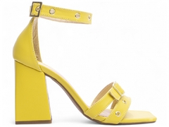 Sandália Feminina Salto Bloco Amarelo - loja online