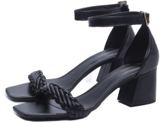 Sandália Salto Bloco Grosso Baixo 40 ao 44 Preto - loja online