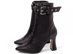Bota Bico Fino Cano Médio Feminina Moda Inverno na internet